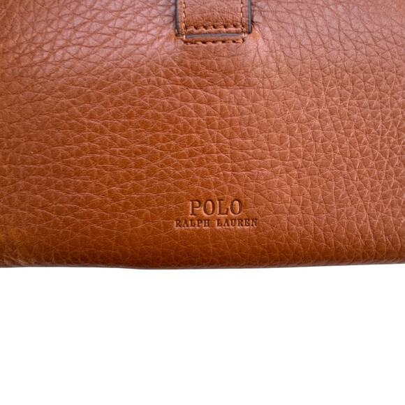 Polo Ralph Lauren Vintage Leather Zip Around Wallet Brass Twist Lock - Picture 6 of 11